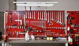 Treston's perforated panels with hooks and tools